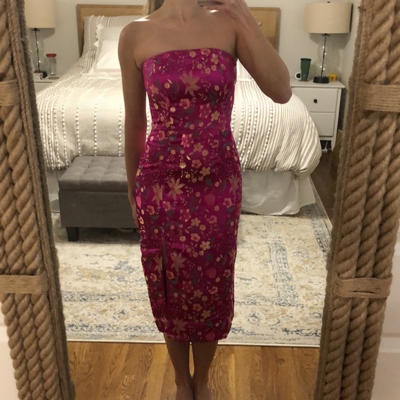 Hot Pink LuLus Embroidered Midi Dress - Picture 5 of 5